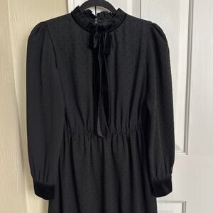 Neuces Made in‎ Spain Black Polka Dot Dress Small